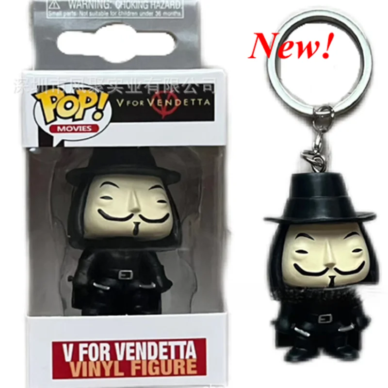 thumbnail image 5 of Nuevos llaveros de bolsillo FUNKO POP V de Vendetta, figuras de acción de vinilo, juguetes, regalo de bolsillo decorativo para niños, 5 of 5