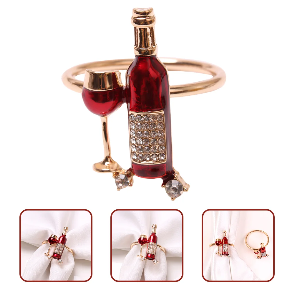 4 Pcs Zinc Alloy Napkin Rings Decorative Serviette Buckle Reusable Napkin Accessories Banquet Holder Kitchen Ring