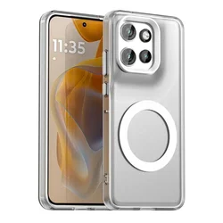 Candy Color Shockproof Phone Case with Magnetic Wireless Charging Capability for Moto ThinkPhone 25 (White)