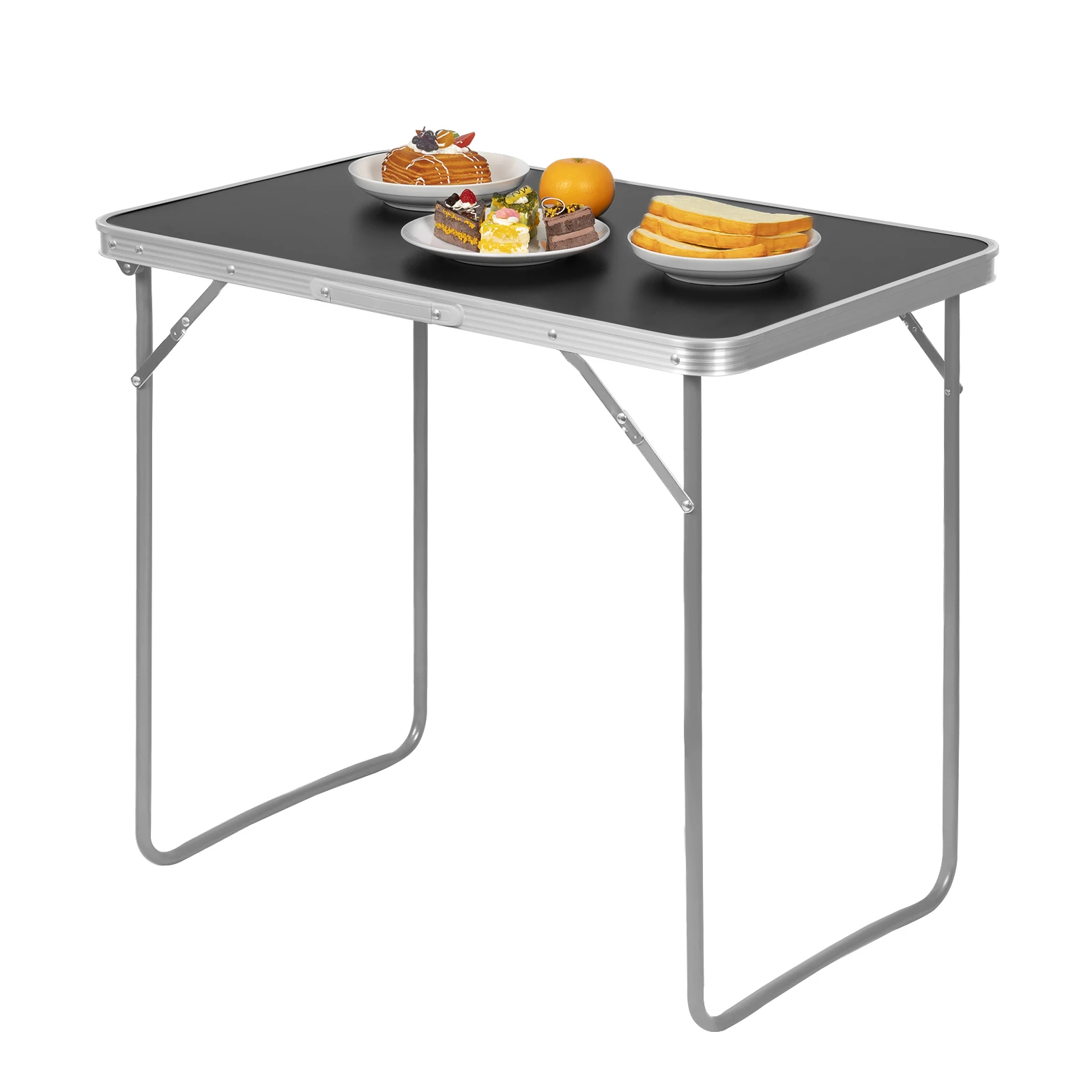 Table Pliante Portable – Camping, Jardin, Fête – Aluminium Blanc Avec Chevalet – Marque