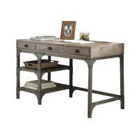 Computer Desks,Weathered Oak and Antique Silver 3-Drawer Writing DeskThe Three Drawers Provide Ample Storage,Office Desks 2