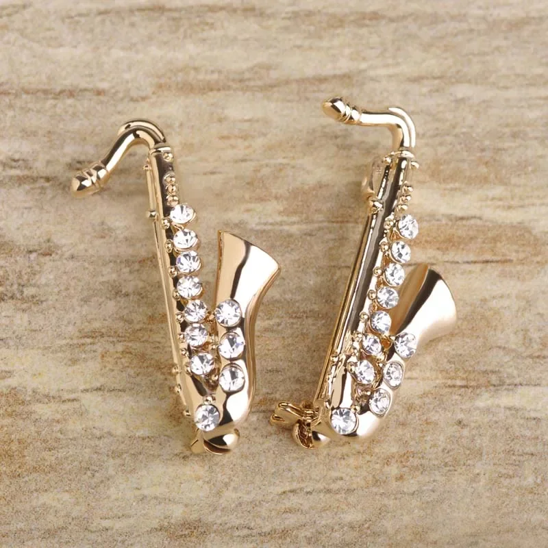 Set 8 Spille Musicali In Metallo – Sax, Violino, Chitarra E Altri, Accessori Moda Per Zaini E Giacche