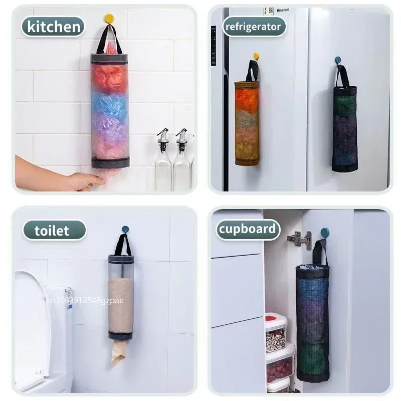 Müllsack Lagerung Küche Zubehör Kunststoff Taschen Spender Halter Organisation Hängen Wiederverwendet Wand Halterung Lagerung Kleinigkeiten Taschen – Detail 7