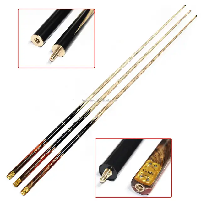 HomeSeason 57" 3/4 Jointed Snooker Cue Stick, 18oz, 9.5mm Tip, With Extension & Case (Ash & Maple Wood)