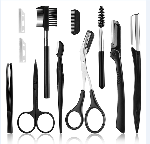 Trimmer Set 11/ 6 pcs Eyebrow Razor Kit Professional Eyebrow Shaping Knife Scissors Comb Women Makeup Accessory Dropship