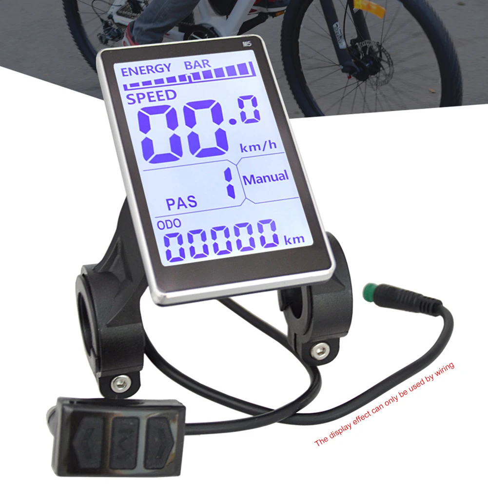 Electric Bike LCD Display Screen 24-48V E Scooter M5 Panel Screen Electric Bicycle LCD Display Meter for Mountain Electric Bike