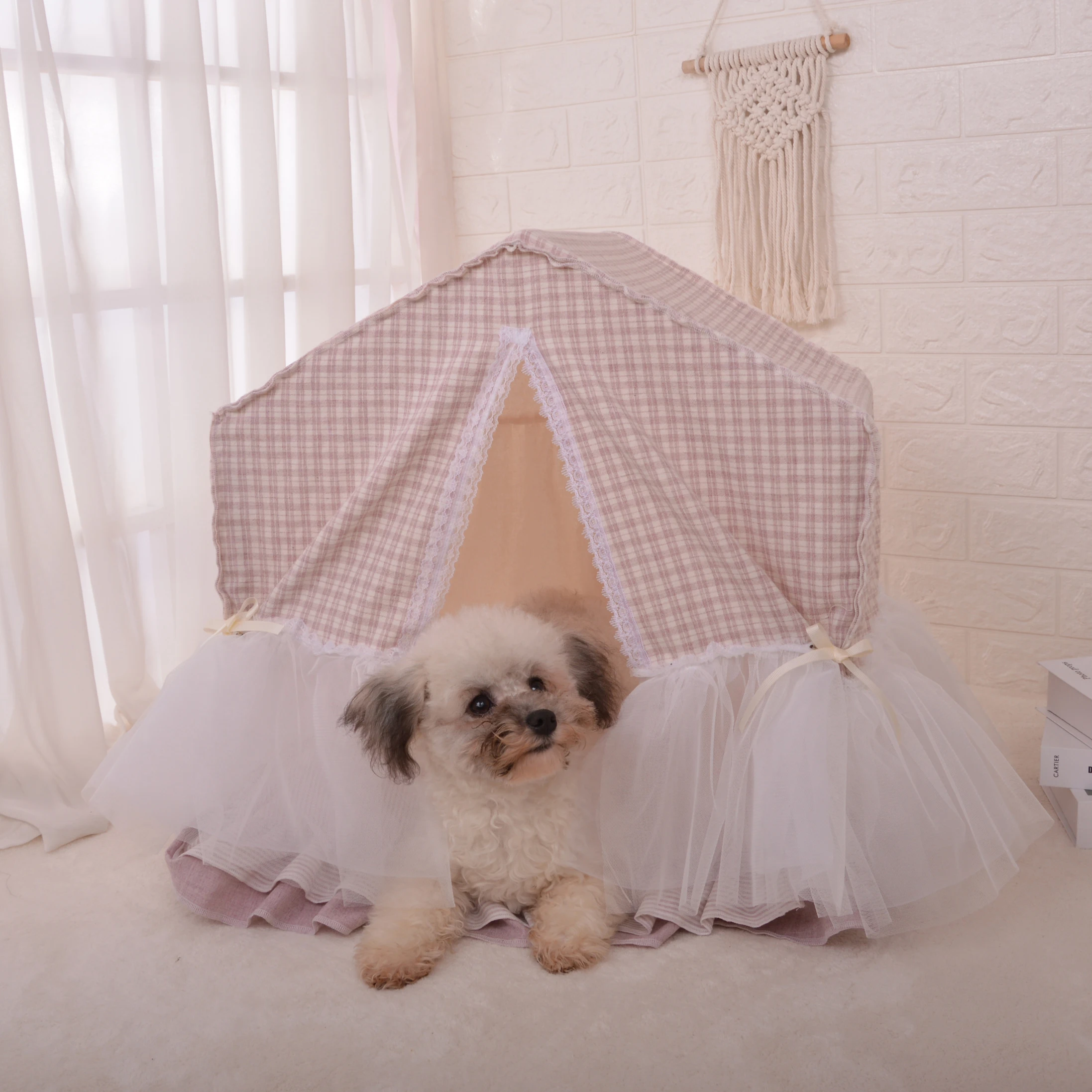 

Pet Lace Tent Cute Dog Room With Thick Padding