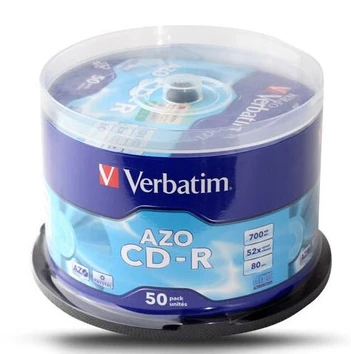 Disco cd Azul em Branco Azo Discos Cdr Azo 80min 700mb 52x 50 Pcs por Lote