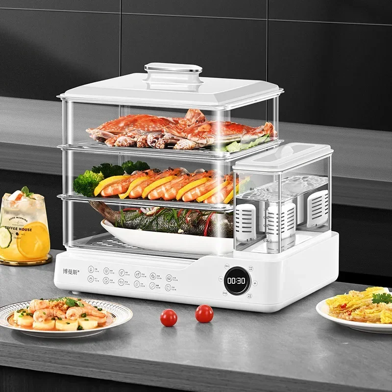 Electric Steamer Household Steamer Steamed Fish Water-Proof Steam Pot Automatic Microcomputer Breakfast Machine