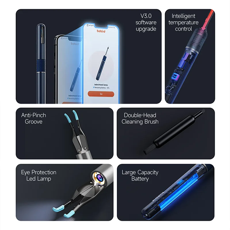 Bebird Smart HD Visual Ear Sticks Note5 Pro Wireless WiFi Ear Cleaner High Precision Wax Removal Tool with Camera Borescope smart ear cleaner