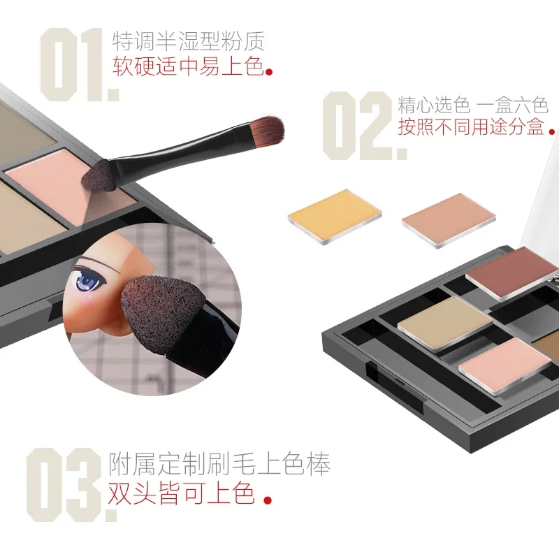 Les trois pinceaux de nettoyage pour airbrush rangés dans un étui, parfaits pour maquillage et art.