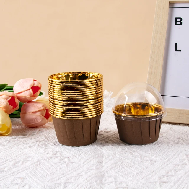 Coupes à Dessert Carrées Avec Couvercle Et Cuillères - Lot De 50, 360 Ml, En PET Transparent, Réutilisables
