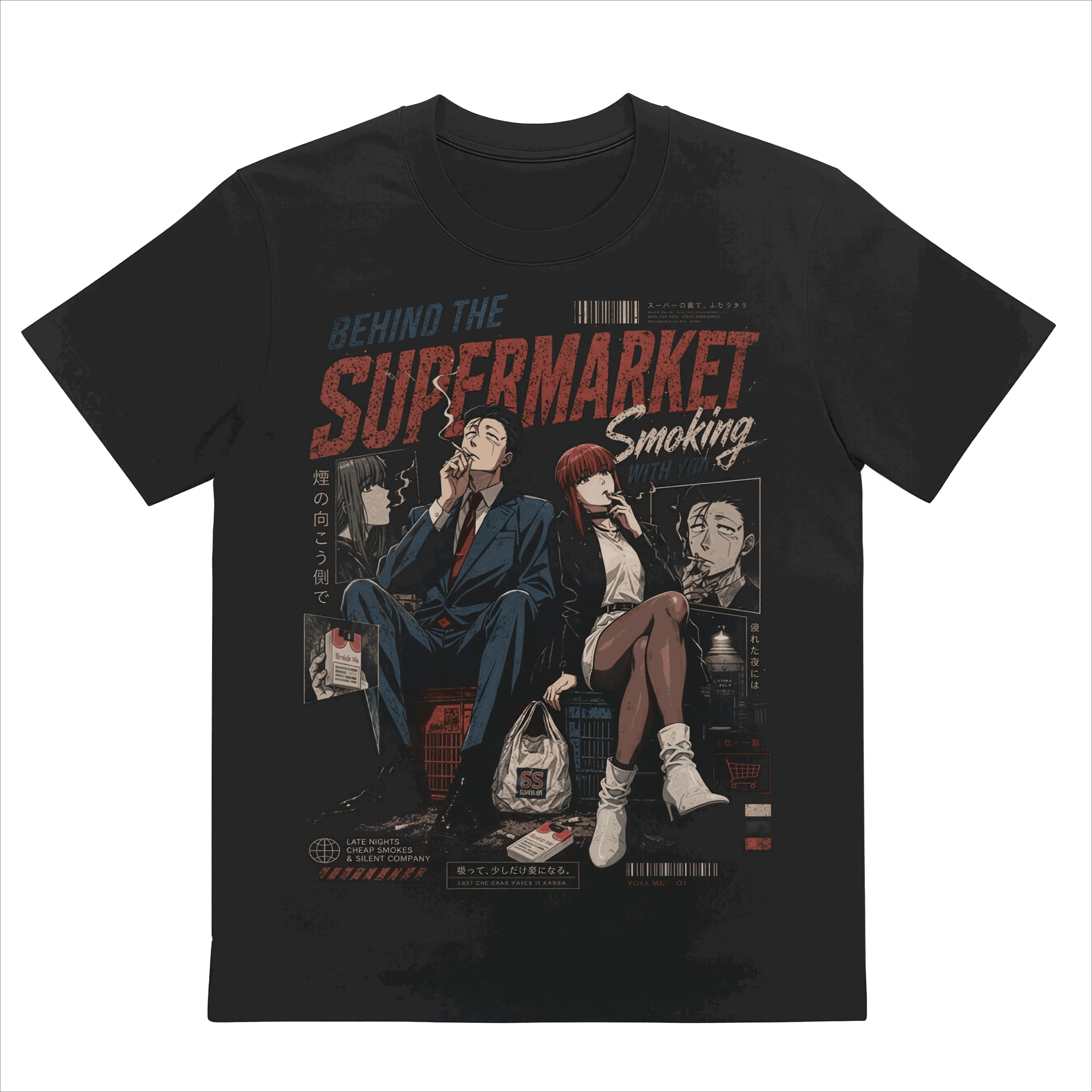 Hot Anima Miss Sasaki Yamada Bedrucktes Baumwoll-T-Shirt Retro Trendiges Lockeres T-Shirt Neues Sommerliches Lässiges Kurzarm-Vintage-Oberteil