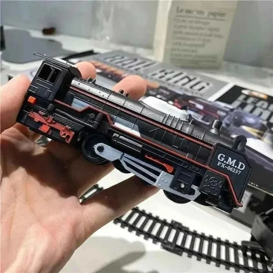 Electric Freight Set With Light-Up Tracks, STEM Railway Toy Kids, Interactive Christmas Train Gift For Boys & Girls_voghion.com