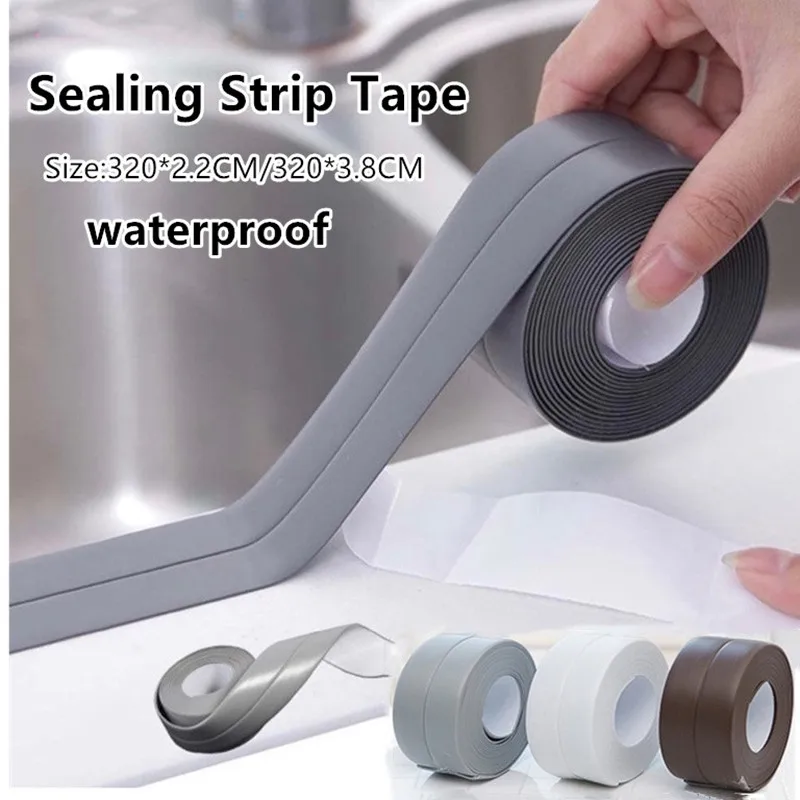 Sealing Strip Tape Caulk Strip Self Adhesive Waterproof Wall Sticker Sink Edge Tape Bathroom Kitchen Accessories Shower Bath wall stickers,self adhesive stickers,waterproof wall tape