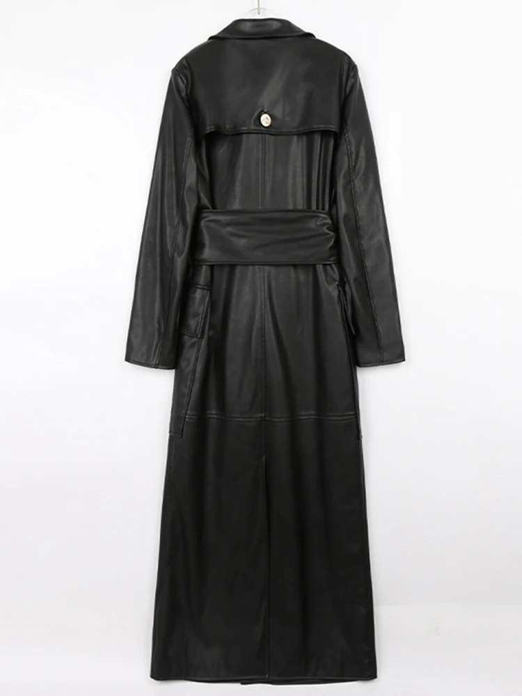 nerazzurri トレンチコート レザー マキシ丈 ロングコート 光沢 レザー