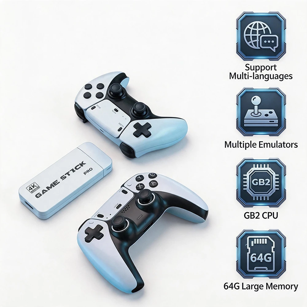 Two-Player Competitive Game Console TV 4K High-Definition Double-Player Retro Game Console PSP Game Controller - 2