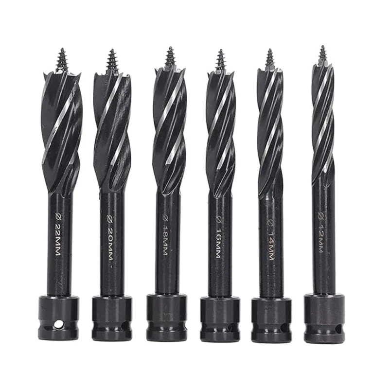 

Efficient 6Piece Shank Snail Drill Bits Carbon Steel Auger Drill Bit 4 Edges Enhances Your Woodworking Efficiency