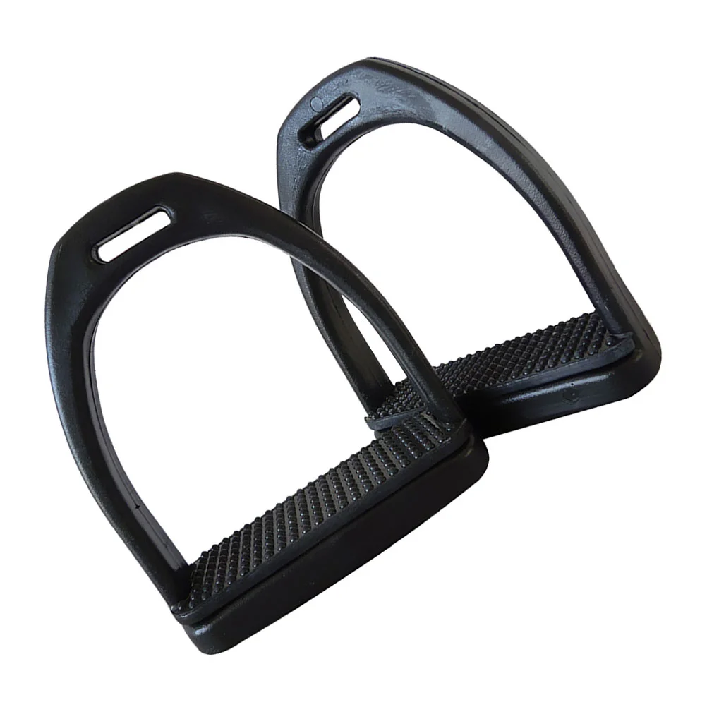 

Professional Riding Stirrups Convenient Saddle Stirrups Wear-Resistant Stirrups Safety Accessories Supply Black Rubber Mat