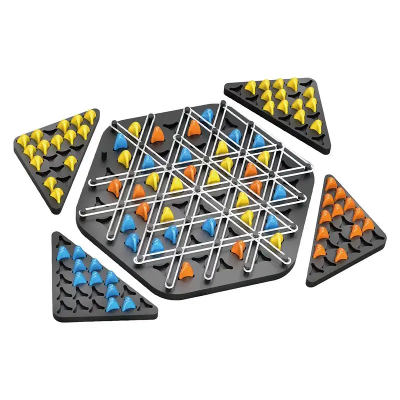Geometry Chain Chess Puzzle Chain Triangle Chess Desktop Rubber Band triangle Strategy Board Game for Strategy Puzzle toys