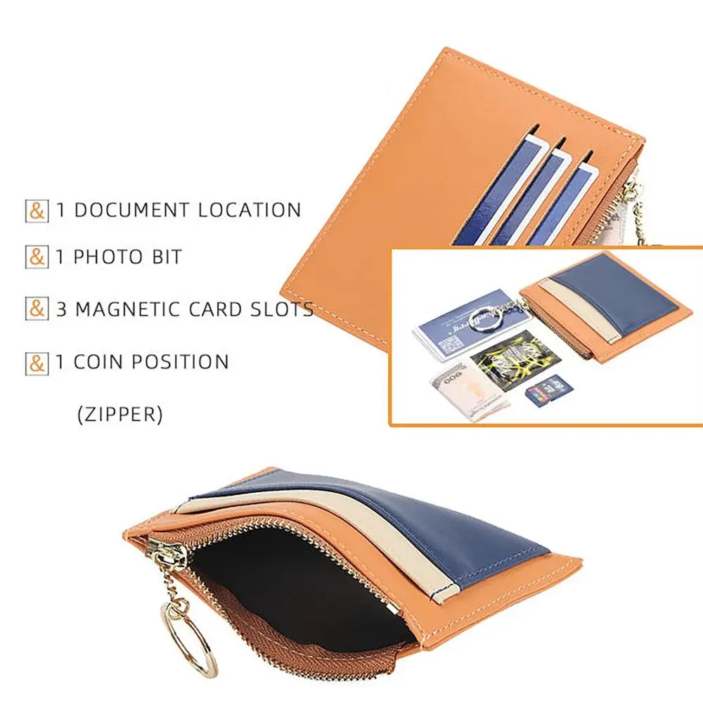 Ultra-thin Money Coin Purse Light with Key Ring Wear-resistant Credit Card Holoder PU Leather Wallet Money Bag Male Female