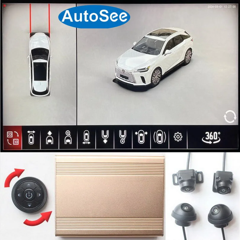 2023 Per Lexus Rx Car Telecamera A 360 Gradi Bird Eye 3D Specchietto Retrovisore Panoramico Surround Parking Reverse Assist 4K Dash System
