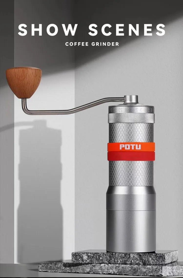 S0735f894540841c788cd4f9c29b07eedh New POTU Manual Coffee Grinder High Nitrogen Steel 49MM Flat Knife Core Grinding,Portable Italian Espresso Make Kitchen Tools