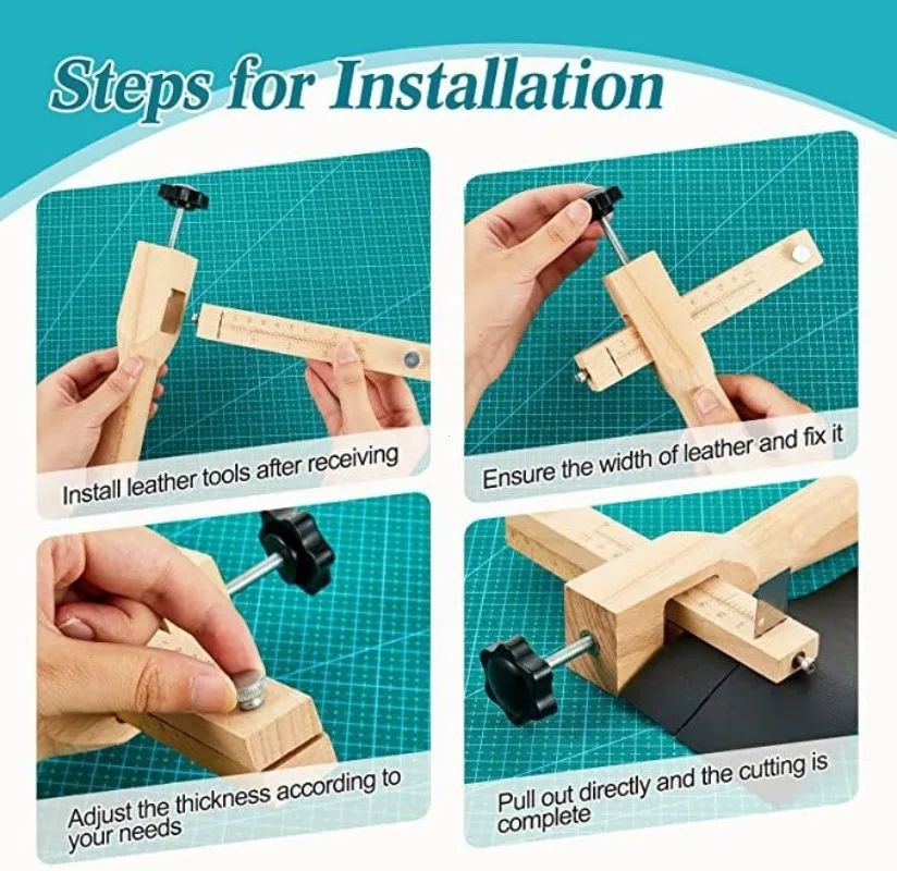 Adjustable Wooden Leather Cutter 6