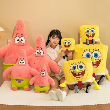 Muñeco de Bob Esponja de 35-100CM, pantalones cuadrados, Patrick Star, juguete de dibujos animados de Anime de peluche, colección de peluche suave y bonita, regalo de cumpleaños para niños 1