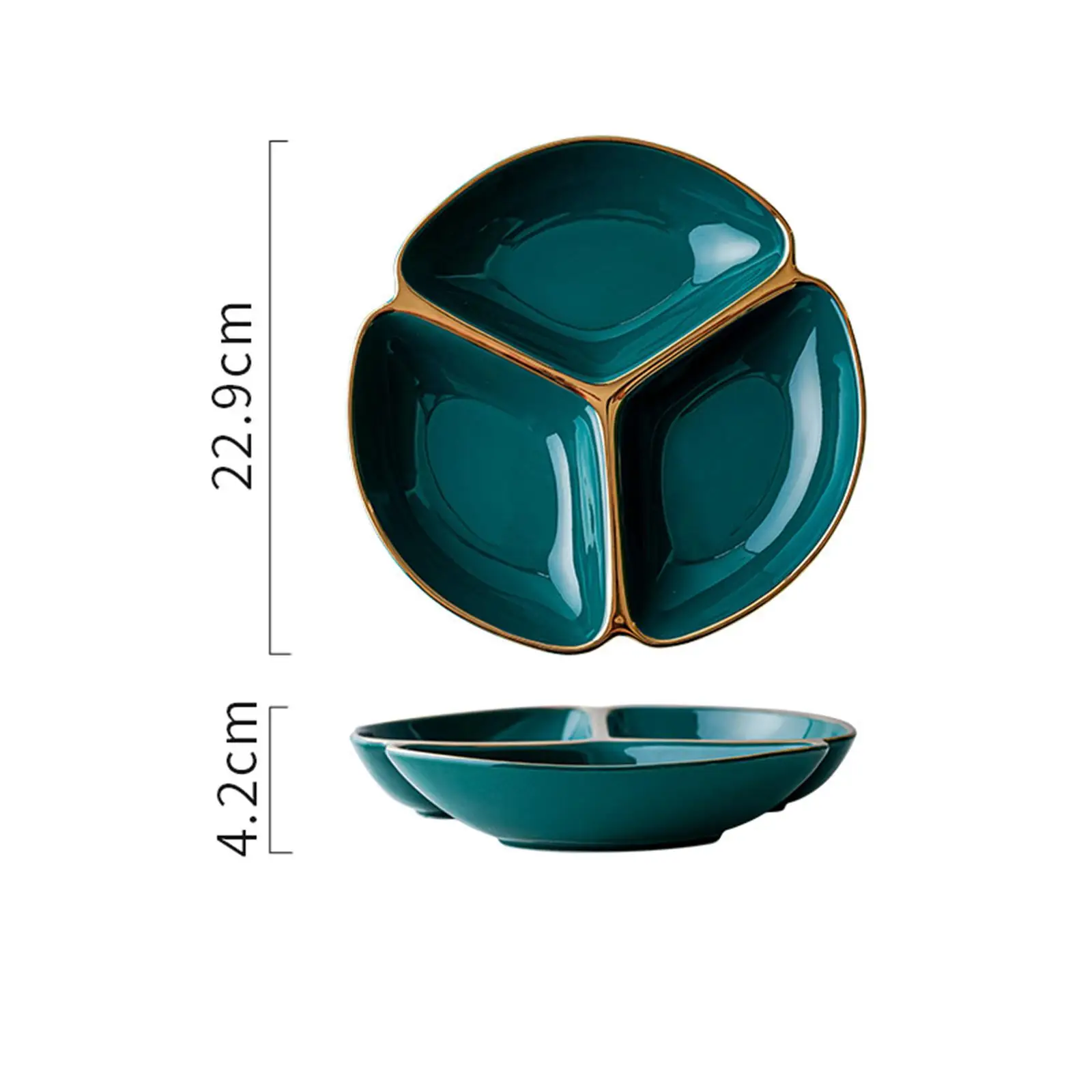 Divided Plate 3 Section Three-grid Dinner Plate for Dinner Lunch Training