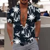Fashion Men's Women's Coconut Tree Beach Shirt Casual Breathable Floral Hawaiian Shirts Plus Size Blouse Short Sleeve Shirt Man 6