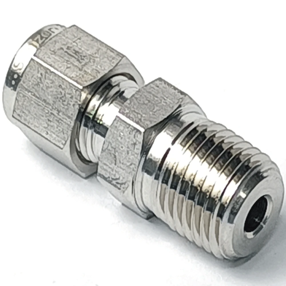 Npt Masculino para Polegada Tube Dupla Virola Compressão União Sus316l Encaixe de Tubulação de Aço Inoxidável 16 16