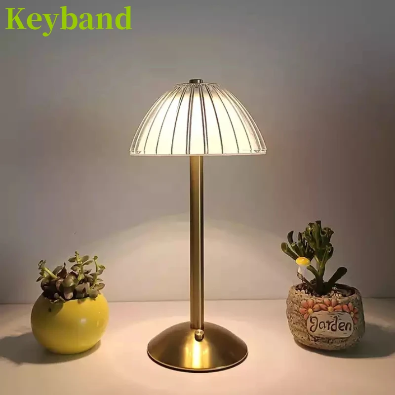 

Luxury Gold Cordless Rechargeable Led Table Lamp Hotel Bar Living Room Reading Decoration Desk Light Touch Dimmable Color Change