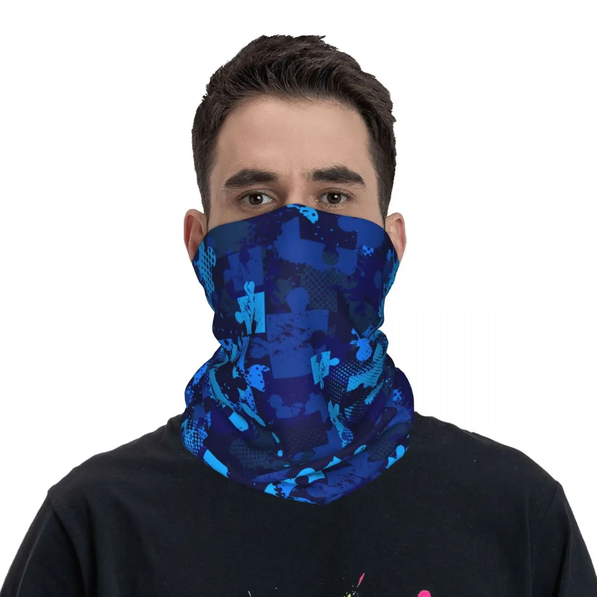 

Puzzle Colorful Bright Bandana Neck Gaiter Printed Mask Scarf Multifunctional Cycling Scarf Running for Men Women Adult Winter