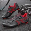 Men Cleat Shoes Breathable Lightweight Cycling Shoes Air Mesh Outdoor Racing Road Bike Shoes Self-Locking Pedal Bicycle Sneakers 3