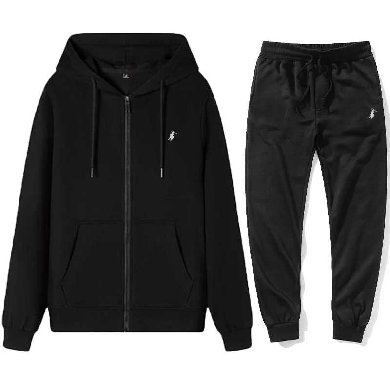 Classic brand men's and women's zipper hoodies and pants sets pullovers jackets sports velvet long sleeved jackets sports suit