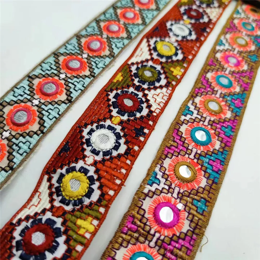 Retro Embroideried Webbing Tapes 3.5/4/5.5cm wide Lace Ribbon For Clothes Bag Decorative Lace Trims DIY Sewing Accessories