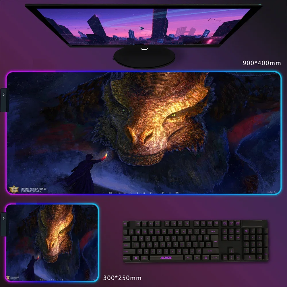 Enhanced RGB Gaming Mousepad - Extra Large Desk Mat with LED Lighting