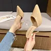 Pointed Toe High Heels Muller Slippers Women Summer Shoes Woman Fashion Metal Decoration Shallow Party Female Shoes 4