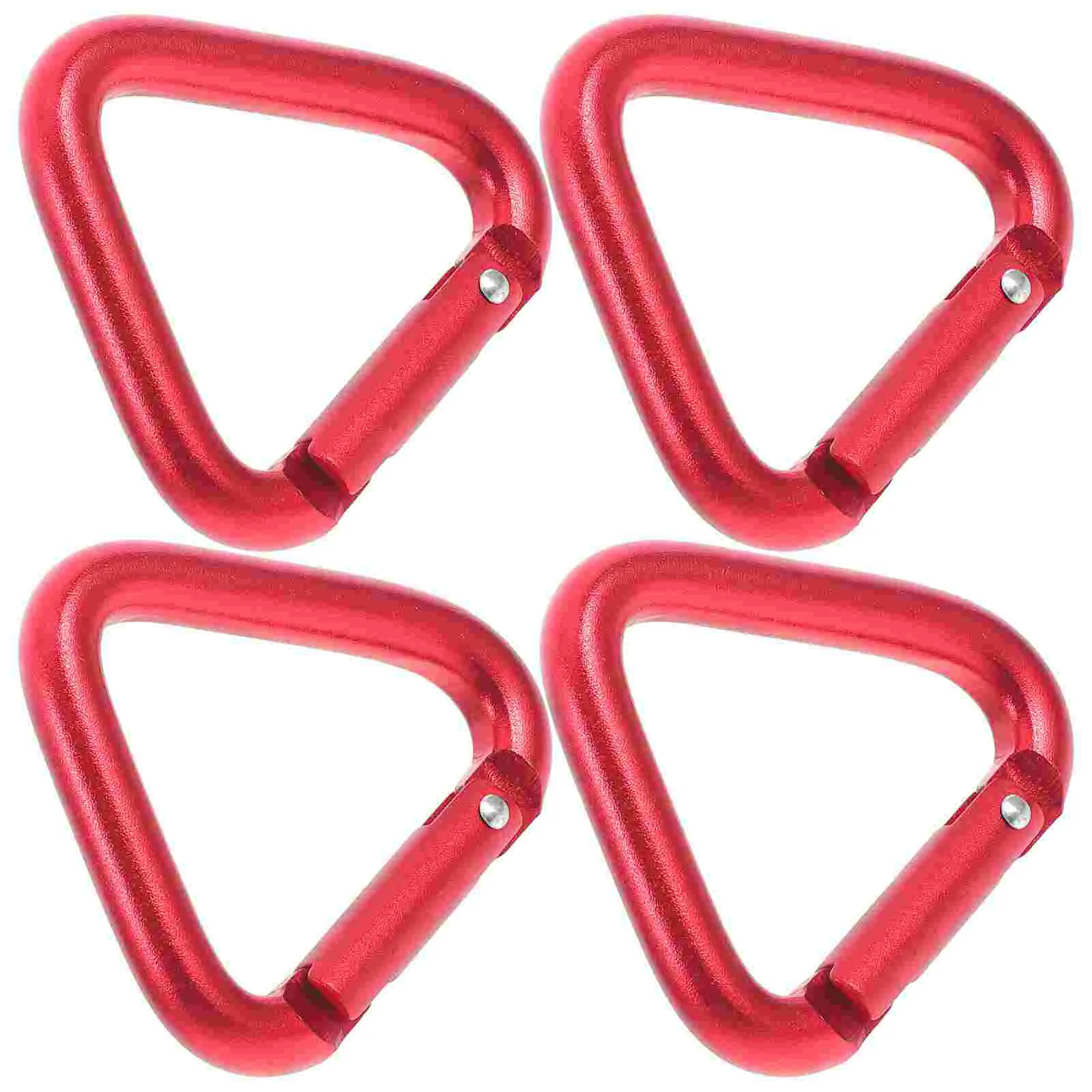 

4 Pcs Mountain Climbing Triangle Buckle Carabiner for Keys Metal Ribbon Big Camping Aluminum Alloy Clip Heavy Duty