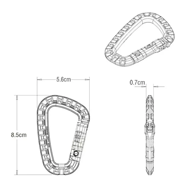 Climbing Carabiner 6x Tactical Carabiner Carabina Karabiner Clip Plastic Cadet Hiking Camping