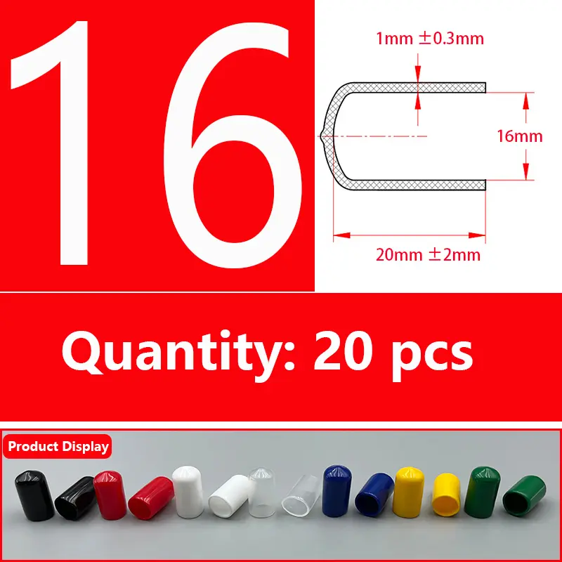 Rubber Cap Sleeve Soft Elasticity Silicone Protective Cover  Sealing Plug Thread Protection Sleeve Black Red White Blue 1.5-24mm - Image 34