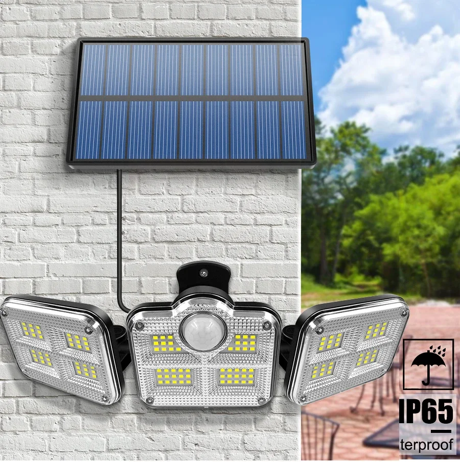 LED Solar Light Waterproof Solar Powered Outdoor Motion Sensor 122/333 LED Security Street Lamp Sconce Spotlights For Garden Decoratio