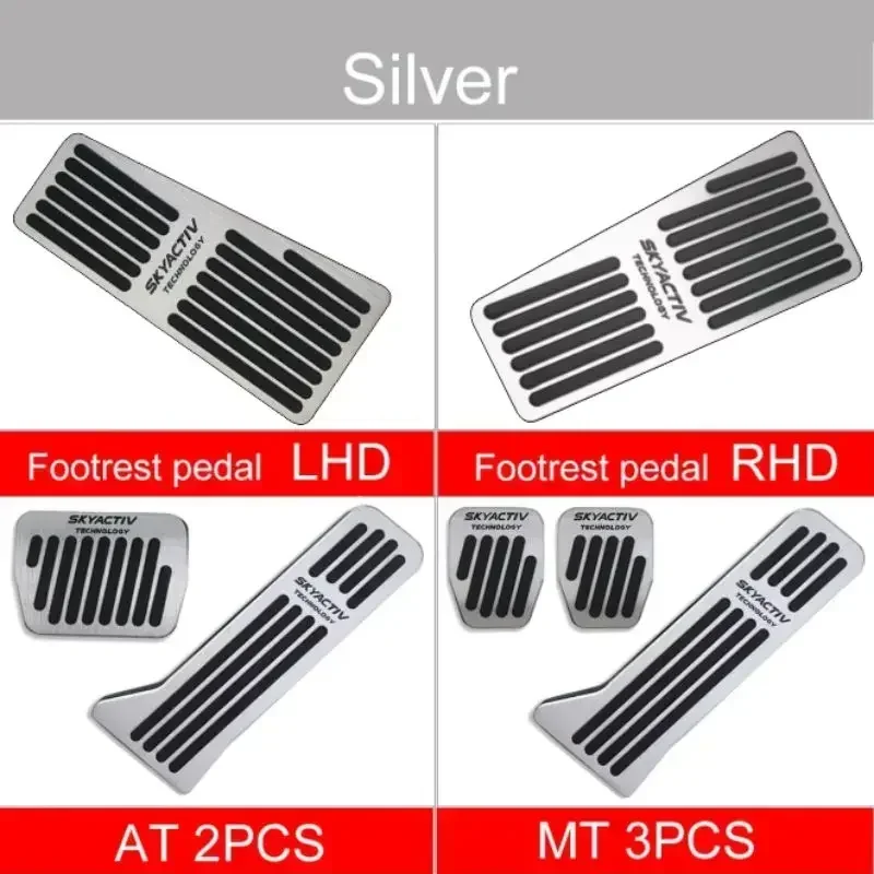 Aluminum alloy Foot Pedals For Mazda CX-3 CX 3 CX3 2015~ Car Accelerator Brake Pedal No Drilling Rest Pedal Car-styling