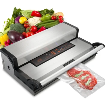 SucceBuy Commercial Vacuum Sealer Machine Multifunction Automatic Food Packaging with Bag Roll Storage Cutter for Home Kitchen 1