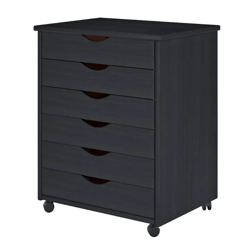 

Adeptus Original Roll Cart, Solid Wood, 6 Drawer Extra Wide Roll Cart, Black Art Supplies Storage, Crafts Furniture and Storage