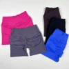 VISION Shorts  Womens V-shape Ribbed Waistband Seamless Workout Low Band Scrunch Butt Yoga Booty Fitness Sports Crossover Gym