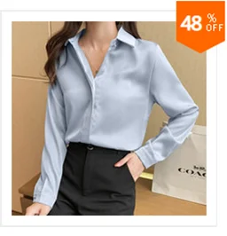 Silk Shirts Women Long Sleeve Shirts Blouses for Women Satin Clothing Shirt Office Lady Solid Silk Shirt Blouse 2022 Fashion Top