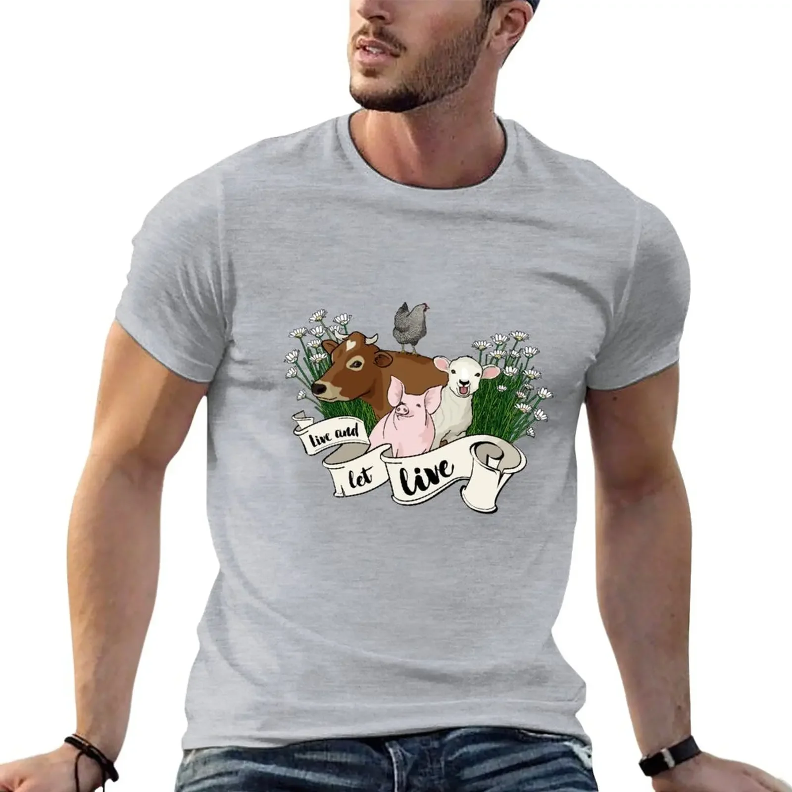 

Live and Let Live T-Shirt anime clothes heavyweights oversized t shirt men