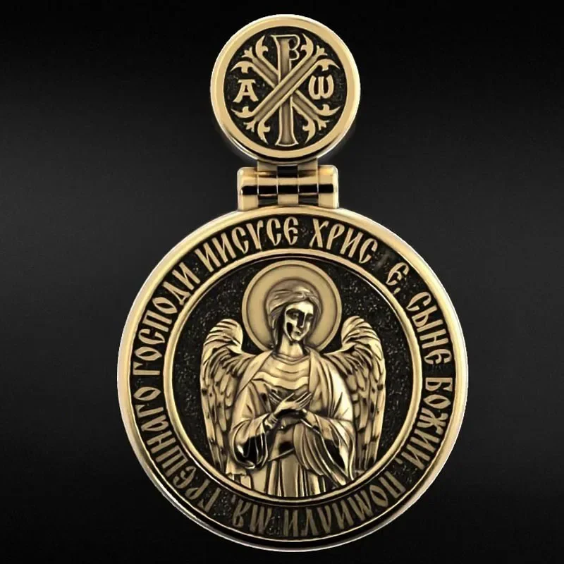 30g 3D With Saint Alexander And Guardian Angel Pendant  Customized 925 Solid Sterling Silver Pendant Street Fashion